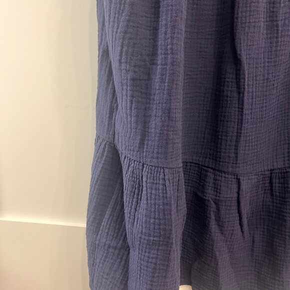 Rails square neck Valentina cotton gauze tiered dress in navy blue - XL - Picture 3 of 8